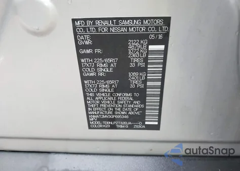 2016 Nissan Rogue S/Sl/Sv z USA, uszkodzony, nr VIN KNMAT2MV3GP695346